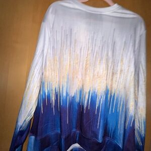 Gradient Blue and White Women's Sweater
